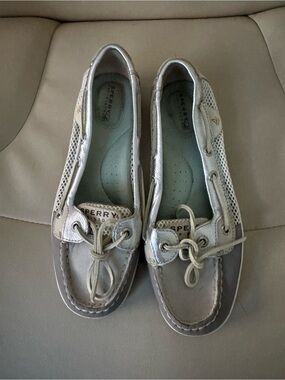 Sperry Two-Tone Gray and Silver Mesh Boat Shoes
